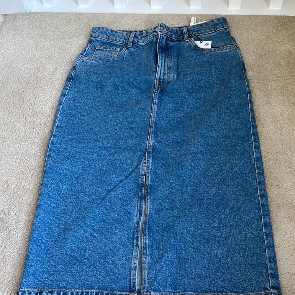 High-Rise Denim Pencil Skirt NWT